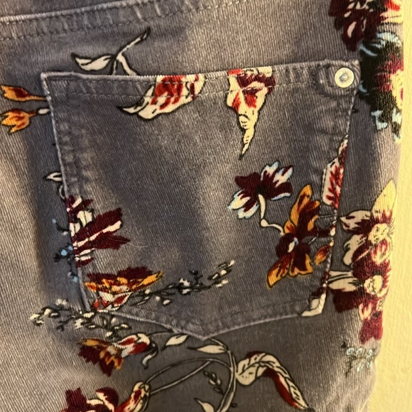 Pilcro Letterpress floral velvet cord high rise skinny pants - Picture 6 of 8